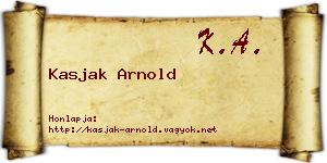 Kasjak Arnold névjegykártya