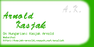 arnold kasjak business card